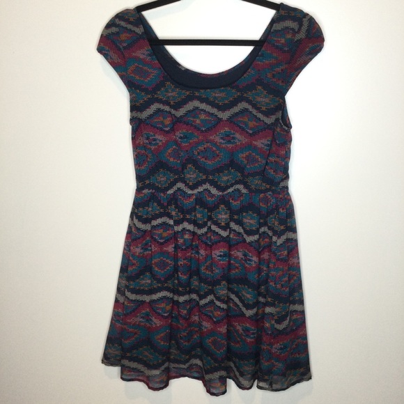 Band of Gypsies Geometric Print Dress Size Medium - Picture 5 of 6